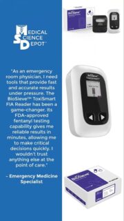 Put the power of fentanyl testing in your hands with the FDA-approved BioSieve™ ToxiSmart FIA Reader!

✅ 100 tests + meter, printer & free controls for just $840 (Cost per test: only $8.40!)

Deliver reliable results in minutes and make confident decisions at the point of care.

Contact us today at MedicalAndScienceDepot.com or call (864) 527-0433.
#MedicalAndScienceDepot #FentanylTesting #UrineTesting #FDAApproved #HealthcareTesting