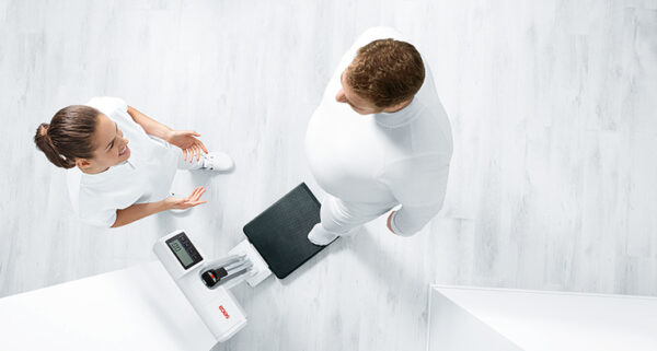 Seca 777 Digital column scale with eye-level display, handrail-compatible