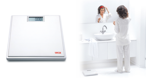 Seca 803 Digital flat scale with high-quality two-component rubber surface, black