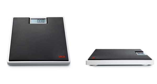 Seca 803 Digital flat scale with high-quality two-component rubber surface, black